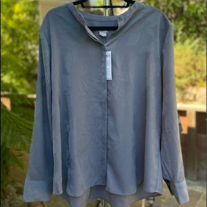 Chico’s Floral Jacquard Satin Blouse - Size 3 (XL)